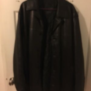 Black leather coat